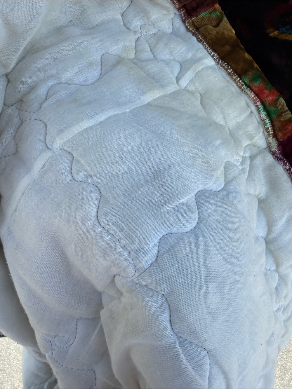 Vintage Multicolor Handmade Bubble Velvet Patchwork Bedspread Queen Size Quilt - Picture 8 of 8